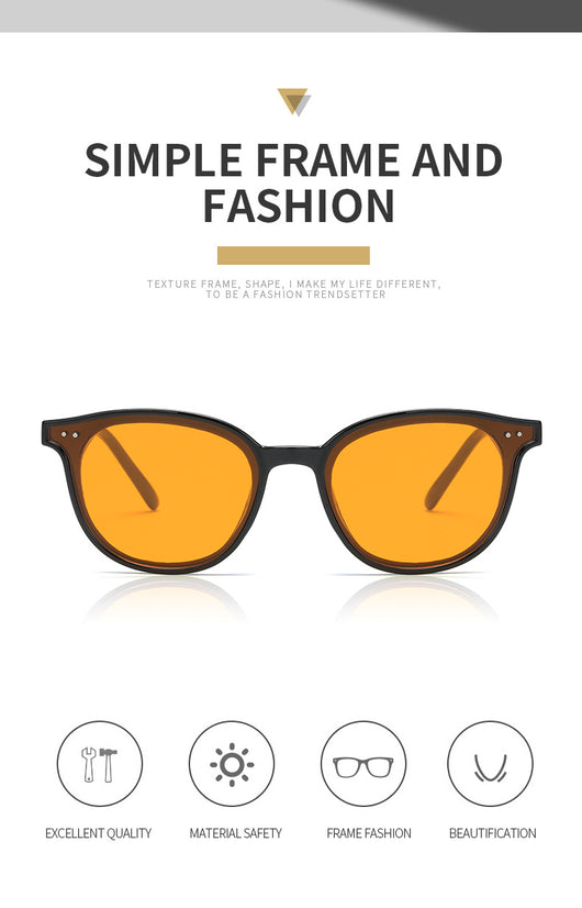 Jelly yellow frame sunglasses with green lenses, featuring a rounded cat-eye shape for UV protection and fashion. - Image 15