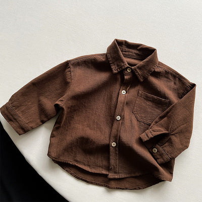 Abrigo Camisa de Algodón Manga Larga para Niños - Image 5