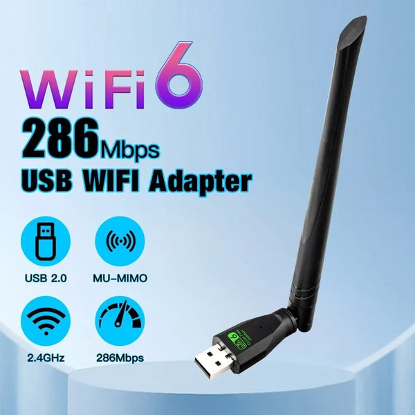 Adaptador WiFi 6 de Alta Velocidad con Transmisor-Receptor Inalámbrico