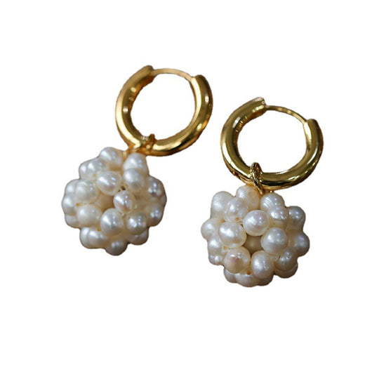 Aretes Esféricos de Perlas Tejidas a Mano para Mujer - Image 6