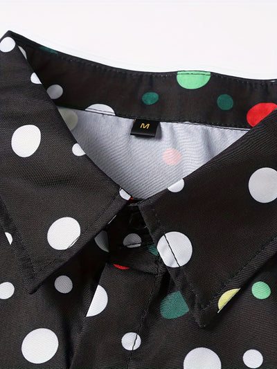 Camisa Manga Larga con Lunares para Hombres y Adolescentes - Image 6