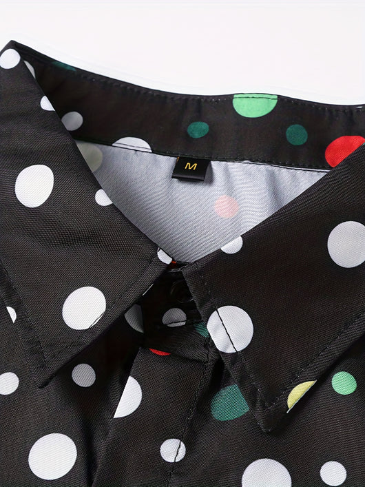 Camisa Manga Larga con Lunares para Hombres y Adolescentes - Image 6