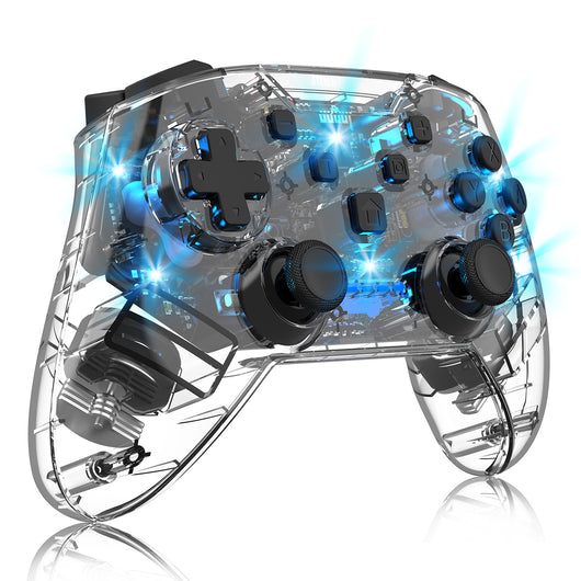 Control Inalámbrico Gamer Bluetooth con Luces LED Transparente - Image 4