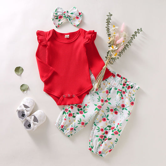Conjunto de Tres Piezas Otoñal para Niña con Estampado de Letras - Image 4