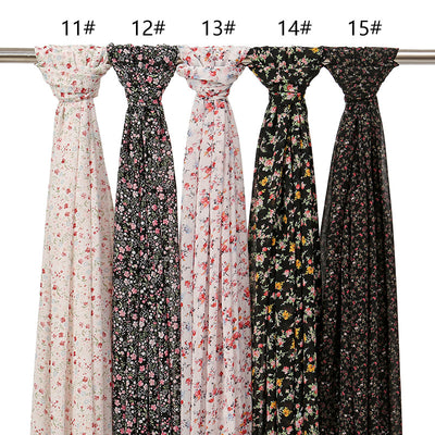 Pañuelo Ligero de Gasa Estampado Floral para Primavera y Verano - Image 43
