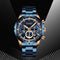 Reloj de Acero Inoxidable Multifunción con Calendario y Correa Metálica para Hombre