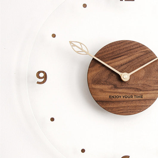 Reloj de Pared Moderno Madera Maciza y Acrílico para Sala de Estar - Image 13