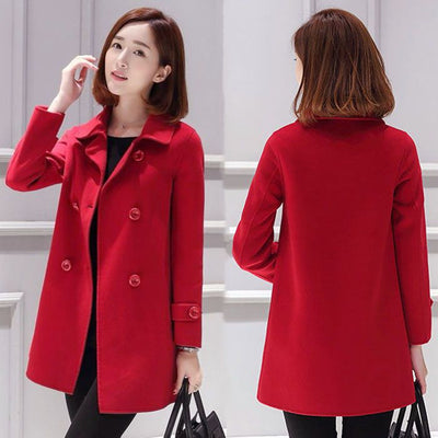 Abrigo de Lana Corte Coreano Slim Fit Elegante y Favorecedor para Mujer - Image 6
