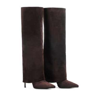 Botas Stiletto Altas Talla Grande con Punta Afilada y Medias Integradas - Image 24