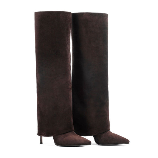 Botas Stiletto Altas Talla Grande con Punta Afilada y Medias Integradas - Image 24