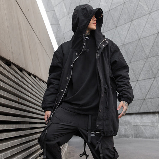 Abrigo Anorak Holgado Casual de Moda Oscura para Hombre - Image 4