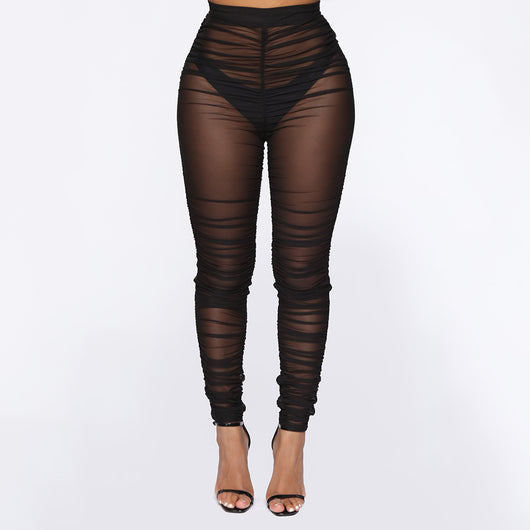 Leggings Plisados Transparentes con Malla - Image 11