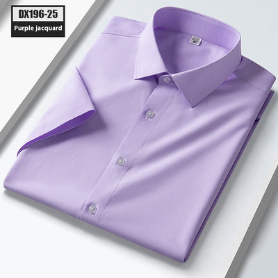 Camisa de Seda Rayas Manga Corta para Hombre - Estilo Verano - Image 4