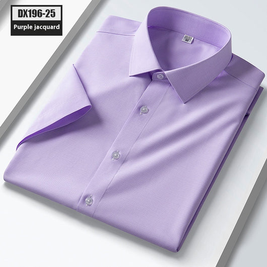 Camisa de Seda Rayas Manga Corta para Hombre - Estilo Verano - Image 4