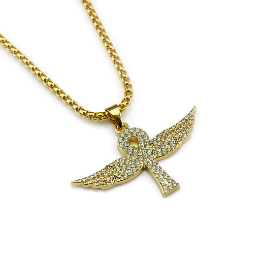 Dije Alas de Ángel Hip Hop con Diamantes Dorados - Image 11