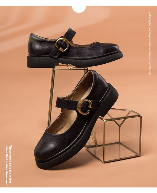 Zapatos Mary Jane de Cuero Vintage para Mujer con Hebilla - Image 19