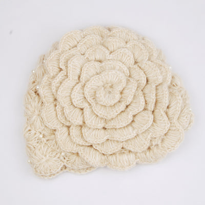 Gorro de Lana Tejido a Mano con Perlas para Mujer - Image 3