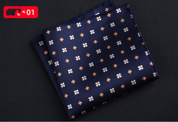 Men's Retro Square Handkerchief with Textured Embroidery