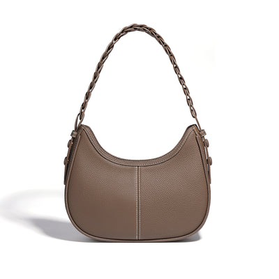 Bolso de Cuero Genuino Grano Litchi con Asa Simple