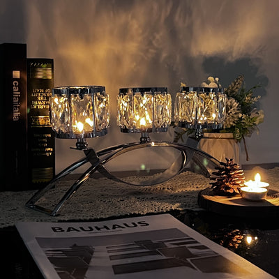 Candelabro de Cristal Metal de Tres Brazos para Decoración - Image 14