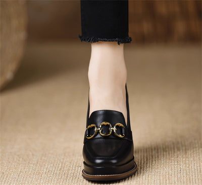 Botines de Cuero Oveja con Tacón Grueso para Mujer - Image 10