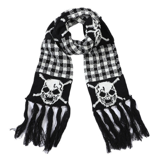 Bufanda Térmica Tejida Gruesa con Diseño Calavera - Image 2