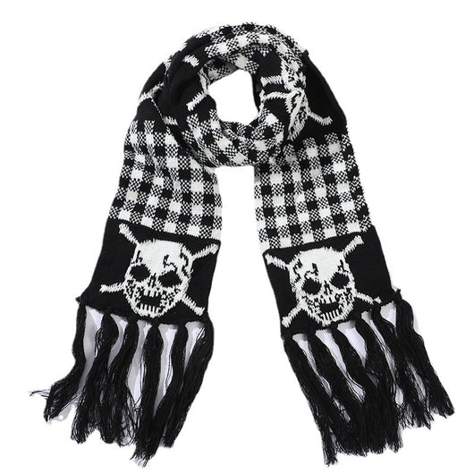 Bufanda Térmica Tejida Gruesa con Diseño Calavera - Image 2