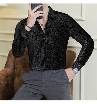 Camisa Slim Fit Brillante para Hombre - Estilo Personalidad - Image 11