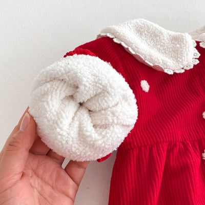 Pijama Enterizo Térmico para Bebé con Forro Polar Lunares Rojo - Image 14