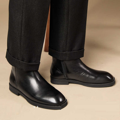 Botas Altas de Cuero para Hombre con Punta Cuadrada - Image 7