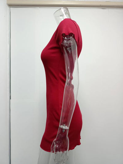 Vestido Corto con Botones de Corte Cadera - Estilo Europeo y Americano - Image 24