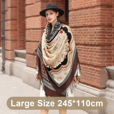 Capa Oversized Versátil para Mujer con Pañoleta de Seda - Image 5