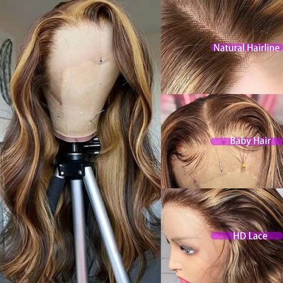 Peluca Larga Degradada con Encaje Frontal - Ondas Voluminosas para Mujer - Image 6