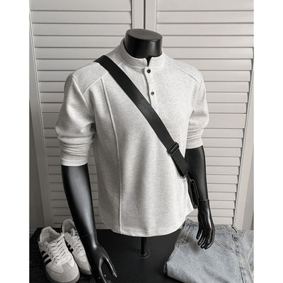 Suéter Polo de Cuello Alto con Parches y Manga Larga para Hombre - Image 5