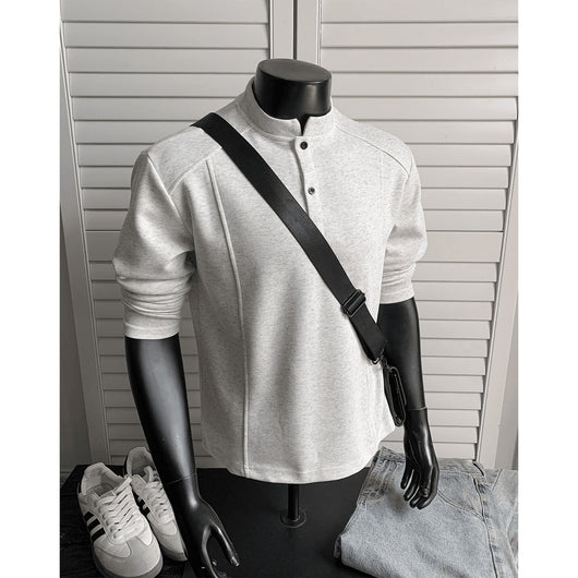 Suéter Polo de Cuello Alto con Parches y Manga Larga para Hombre - Image 5