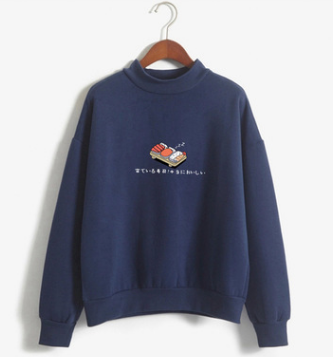 Sudadera Estampada Sushi con Cuello Redondo y Forro Polar - Image 5