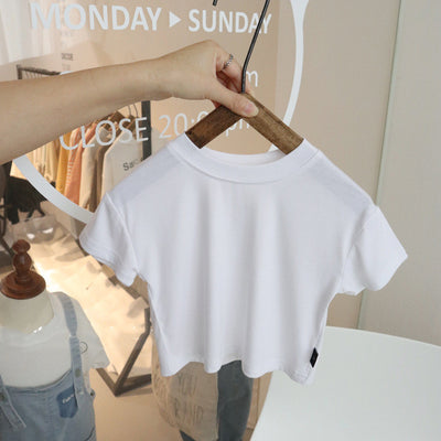 Playera Infantil de Algodón Lavado en Colores Sólidos - Image 6