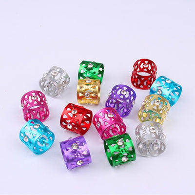Anillos para Cabello y Pelucas con Joyas - Set de 7 Colores en Aluminio - Image 13