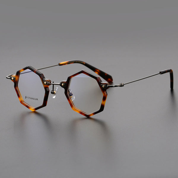 Gafas Retro Ultraligeras de Titanio Puro con Lentes para Miopía