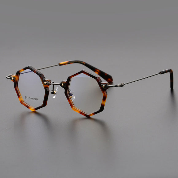 Gafas Retro Ultraligeras de Titanio Puro con Lentes para Miopía