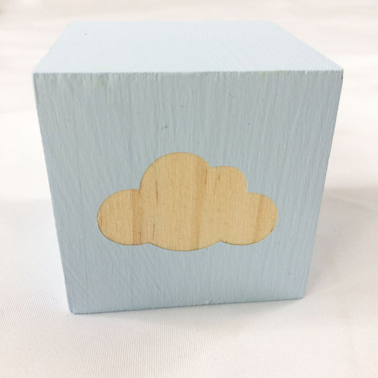 Cubo Decorativo Nórdico de Madera Maciza con Diseño de Nube - Image 9