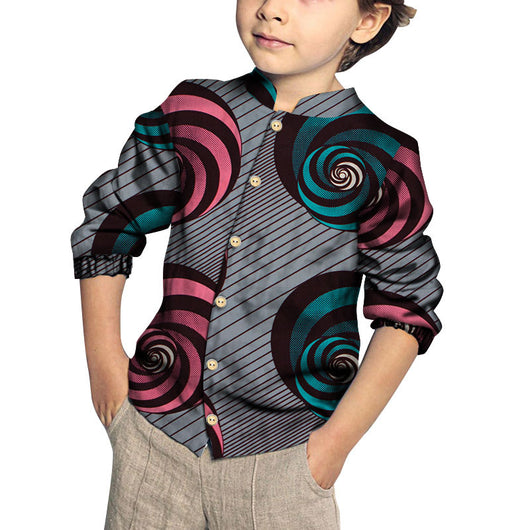 Camisa de Algodón para Niño con Estampado y Patchwork Moderno - Image 18