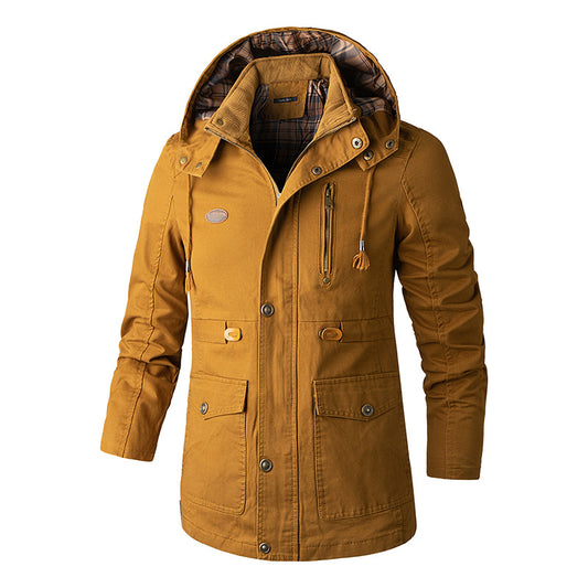 Chaqueta Cortavientos Capucha Tallas Grandes Hombre Europeo Americano