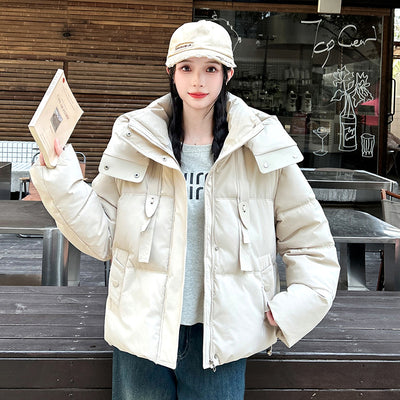 Chaqueta Corta Acolchada con Capucha para Mujer - Image 7
