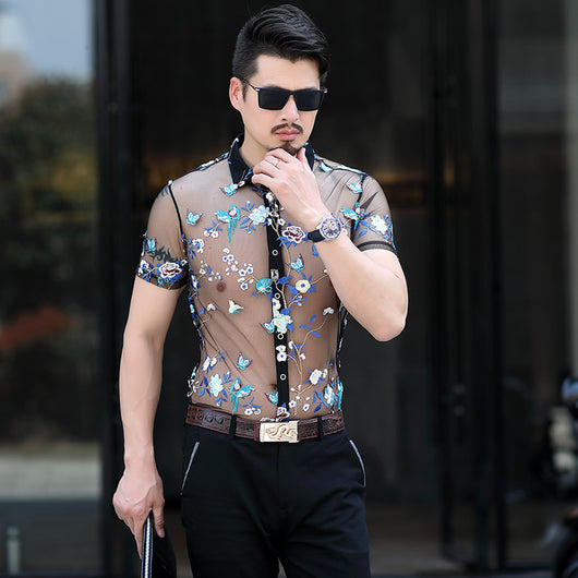 Camisa Floral Manga Corta Transpirable Sin Planchado Hombre - Image 8