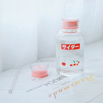 Vaso de Vidrio Doble Tapa con Popote y Diseño Cartoon - Image 6