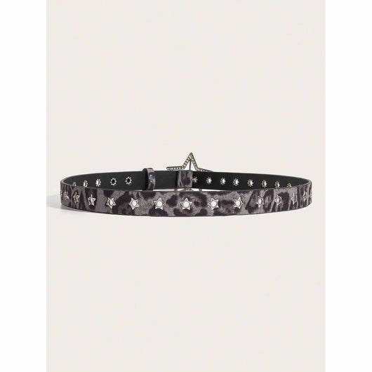 Cinturón de Cuero PU para Mujer con Remaches Estrella y Ojales Metálicos - Image 3