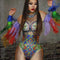 Jumpsuit con Strass y Borlas para Presentaciones en Discoteca