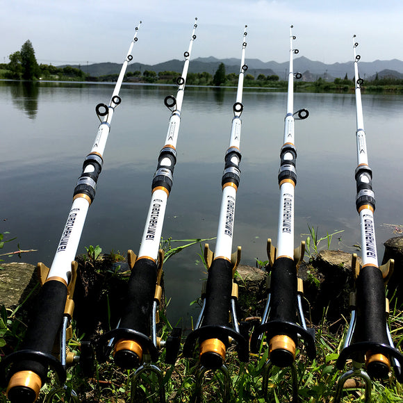 Caña de Pesca Telescópica para Carpa 2.1M-3.6M Fibra de Carbono FRP
