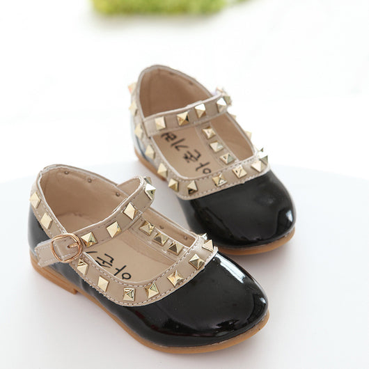 Zapatos de Niña Coreanos de Moda Otoñal con Remaches - Zapatillas Princesa para Baile - Image 3